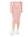 BAR III Womens Pink Pull On Midi Body Con Skirt Size: XXS レディース