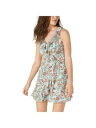 TEEZE ME Womens Aqua Floral Sleeveless V Neck Short Sheath Dress Juniors 12 レディース