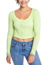 スプレンディッド SUNDOWN BY SPLENDID Womens Green Thermal Solana Cuffed Sleeve Crop Top M レディース