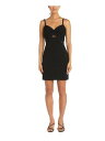 MORGAN & CO Womens Black Mesh Insets Scuba Crepe Short Dress Juniors 11 fB[X