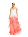 CRYSTAL DOLLS Womens Ombre Strapless Full-Length Formal Fit Flare Dress レディース