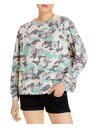 フォックス WILD FOX Womens Beige Ribbed Crewneck Long Raglan Sleeves Sweatshirt S レディース