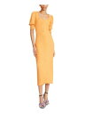 ベッツィジョンソン　ドレス ベッツィージョンソン BETSEY JOHNSON Womens Orange Faux Snap Front Elbow Sleeve Midi Sheath Dress L レディース