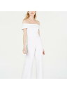 LAUNDRY Womens White Off Shoulder Wide Leg Jumpsuit Size: 8 fB[X