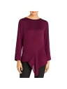 ヴィンス VINCE CAMUTO Womens Burgundy Long Sleeve Jewel Neck Evening Handkerchief Top XS レディース