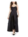 ADRIANNA PAPELL Womens Black Skirt Overlay Straight leg Jumpsuit 6 fB[X