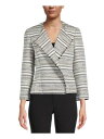 KASPER Womens Gray Fringed Fold Over Collar Wear To Work Blazer Jacket XS レディース