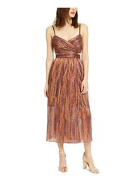 エイダンマトックス AIDAN AIDAN MATTOX Womens Orange Spaghetti Strap Midi Evening Sheath Dress 14 レディース