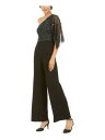 ADRIANNA PAPELL Womens Black Sleeveless V Neck Evening Cropped Jumpsuit 10 fB[X