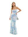 󥬤㤨B DARLIN Womens Light Blue Lined Open Back Formal Dress Juniors 1112 ǥפβǤʤ16,380ߤˤʤޤ