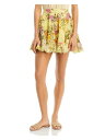 HEMANT & NANDITA Womens Yellow Ruffled Tiered Lined Pull On Short A-Line Skirt L レディース