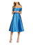 ADRIANNA PAPELL Womens Blue Crinoline Lining Fitted Satin Formal Dress 14 レディース