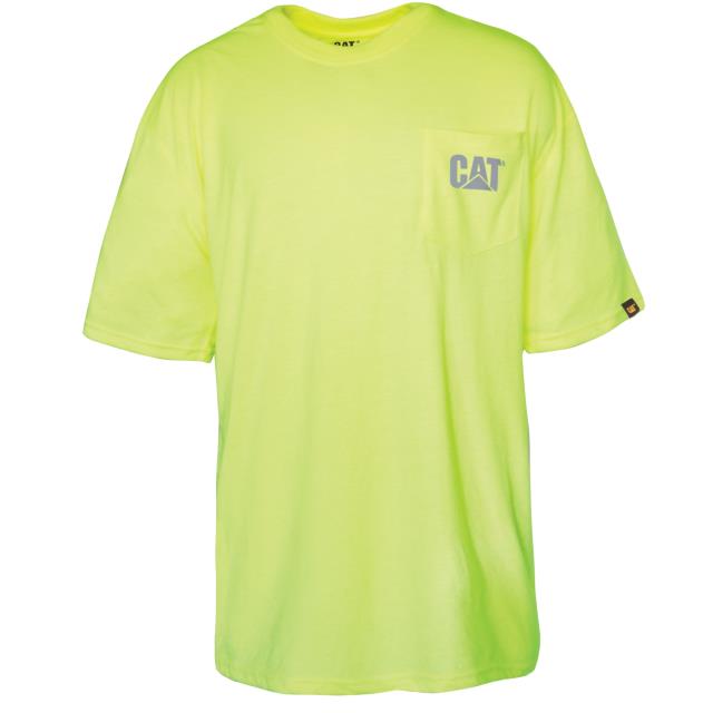 㥿ԥ顼 Caterpillar Men Hi-Vis Trademark Pocket Tee T Shirt 