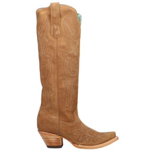 楽天サンガCorral Boots Suede TooledInlay Tall Snip Toe Cowboy Womens Brown Casual Boots A レディース