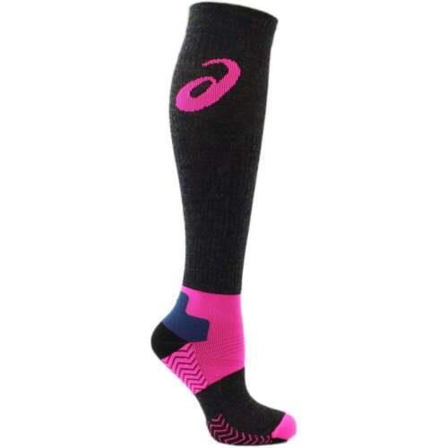 アシックス ASICS Compression Wool Knee High Socks Womens Grey Pink Athletic ZK2462-0273 レディース