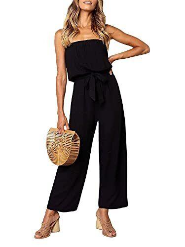 ZESICA Zesica Black Jumpsuits Rompers Overalls Womens レディース