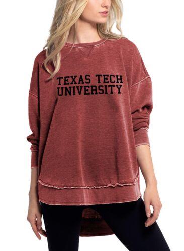 `bJ chicka-d NCAA Texas Tech Red Raiders Womens Burnout Crew Sweatshirt Cardinal fB[X