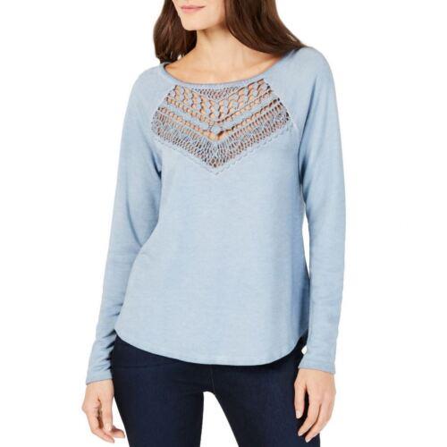 INC NEW Women's Lace-trim French Terry Sweatshirt Top TEDO fB[X