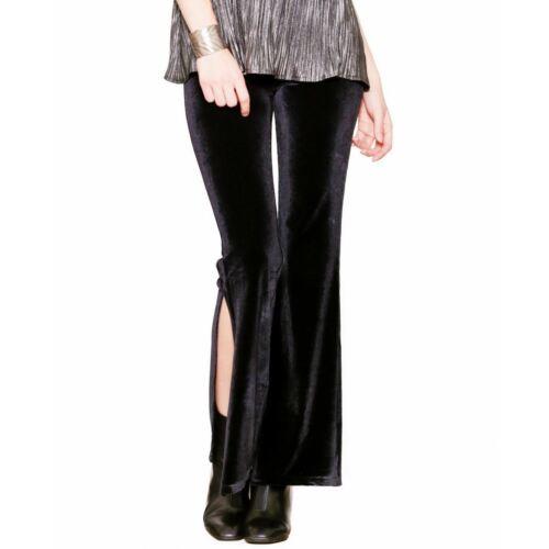 Pink Martini PINK MARTINI NEW Women's Black Moonlit Slit Side-zip Flare Pants M TEDO レディース