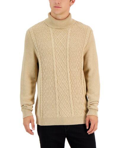 Club Room Men's Chunky Turtleneck Sweater Brown Size X-Large 