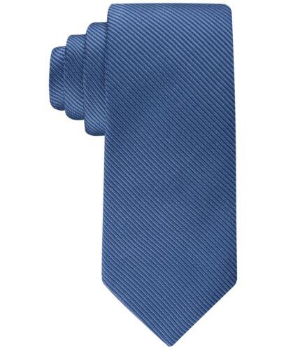 カルバンクライン Calvin Klein Men's Shiny Mini Stripe Solid Tie Blue Size Regular メンズ