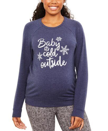 Leased Motherhood Women's Baby It's Cold Outside Sweatshirt PurPetite LargeeSize fB[X