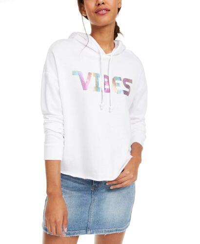 Rebellious One Juniors' Vibes Graphic Hoodie White Size Small fB[X