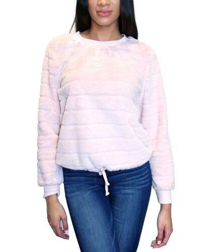 Crave Fame Juniors' Faux-Fur Sweatshirt Pink Size Extra Small fB[X