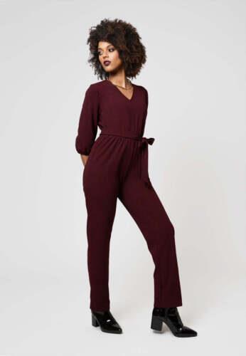 쥪 Leota Women's 3/4 Sleeve Sandra Jumpsuit in Maroon Red Size XL ǥ