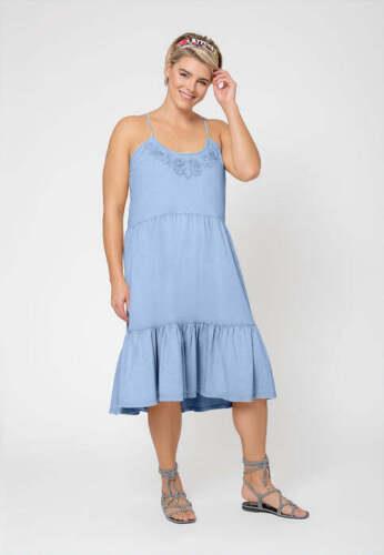 レオタ Leota Women's Esmeralda Sleeveless Tiered Dress Blue Size 1X レディース