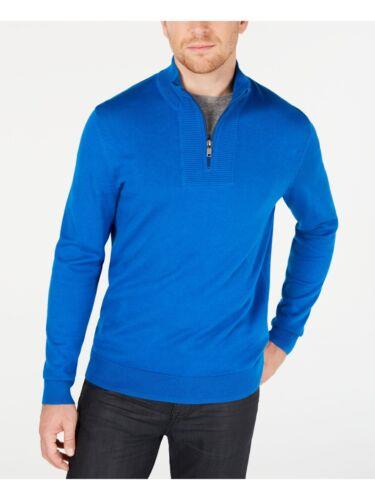 ALFANI Mens Blue Heather Classic Fit Quarter-Zip Cotton Sweater XXL メンズ