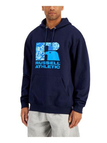 ラッセル RUSSELL ATHLETIC Mens Navy Graphic Long Sleeve Draw String Hoodie S メンズ