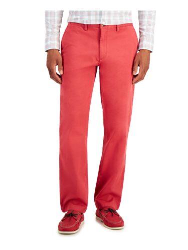 CLUBROOM Mens Red Classic Fit Stretch Chino Pants W34/ L30 メンズ