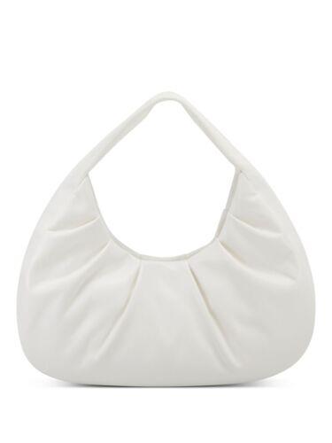 INC Women's White Kj Gathered Single Strap Hobo Handbag Purse fB[X