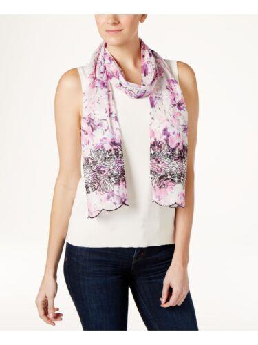 INC Womens Purple Eyelet Floral Skinny Lightweight Scarf fB[X