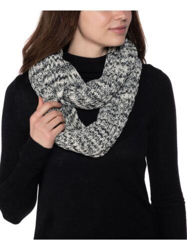 STYLE & COMPANY Womens Black Neutral Space-Dye Ribbed Infinity Scarf fB[X