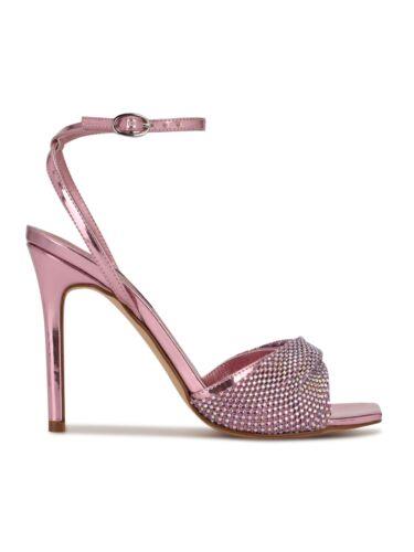 ナインウエスト ナインウエスト NINE WEST Womens Pink Textured Twinkle Square Toe Stiletto Sandals Shoes 5 M レディース