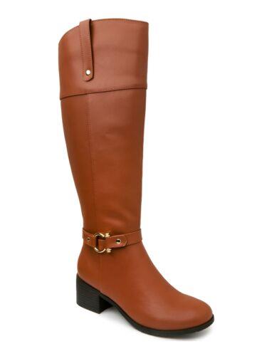 カレンスコット KAREN SCOTT Womens Brown Wide Calf Vickyy Almond Toe Block Heel Riding Boot 5.5 レディース