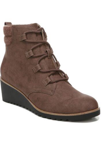 LIFE STRIDE VELOCITY Womens Brown Up Back Pull-Tab Zone Toe Wedge Booties 8 M レディース