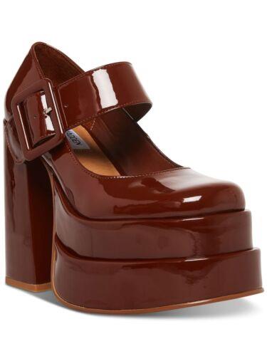 ǥ STEVE MADDEN Womens Brown 2 Platform Carly Round Toe Block Heel Mary Jane 9.5 M ǥ