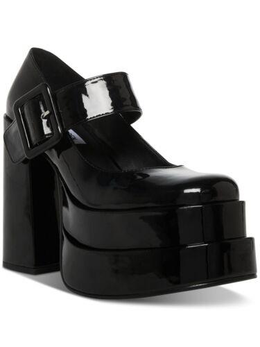 ǥ STEVE MADDEN Womens Black 2 Platform Carly Toe Block Heel Mary Jane 9.5 M ǥ