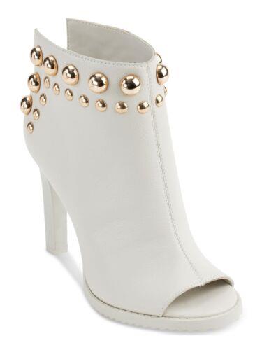  饬ե KARL LAGERFELD Womens White Open Back Bonnie Stiletto Slip On Leather Booties 7 ǥ