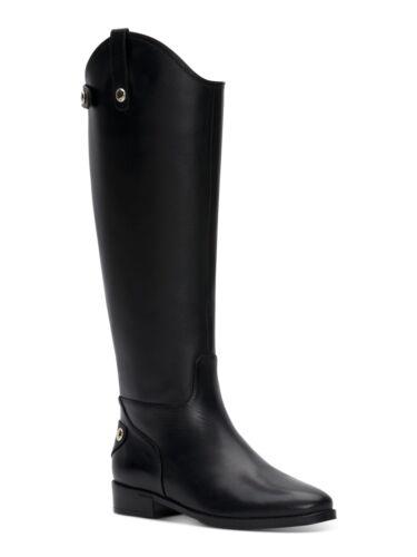 楽天サンガINC Womens Black Pull Tabs Snap Aleah Toe Stacked Heel Leather Riding Boot 8.5 M レディース