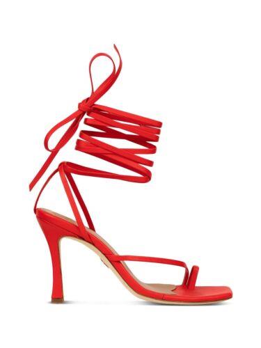 ブラザーベリーズ BROTHER VELLIES Womens Red Bike Square Toe Stiletto Leather Heeled Sandal 7 レディース