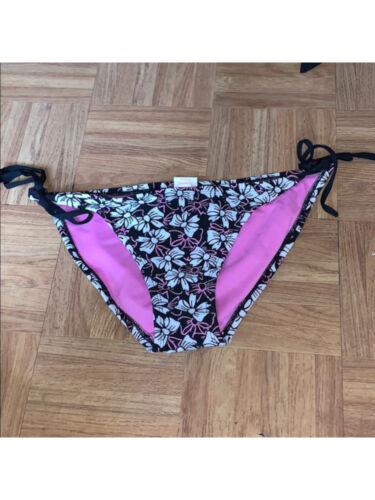 XHILARATION Women's Pink Printed Lined Tie Bikini Swimwear Bottom M ǥ