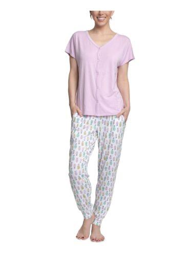 楽天サンガCOOL GIRL Sets Pink Solid Short Sleeve V Neck T-Shirt Cuffed Sleepwear Size L レディース
