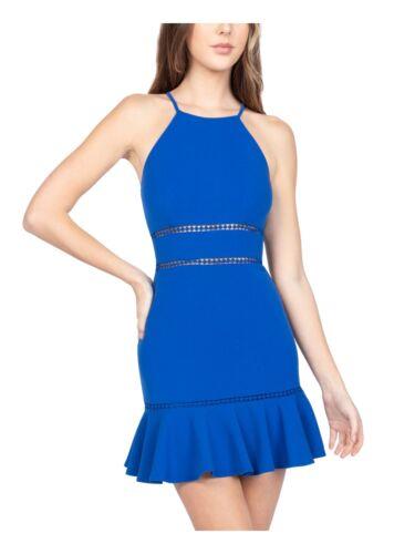 B DARLIN Womens Blue Trim At Waist Sleeveless Mini Sheath Dress Juniors 910 レディース