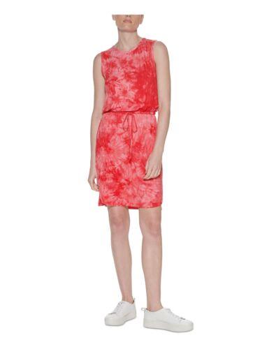 カルバンクライン CALVIN KLEIN Womens Pink Tie Elastic Waist Vented Sides Sleeveless Dress 12 レディース