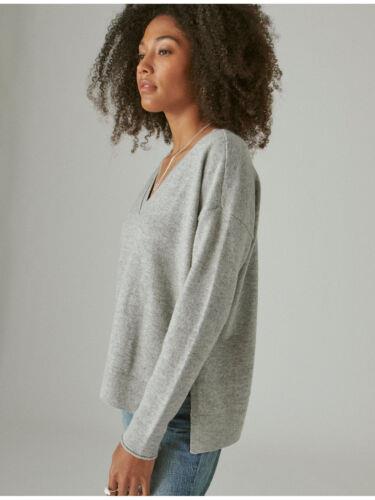 bL[ LUCKY BRAND Womens Gray Sweatshirt L fB[X