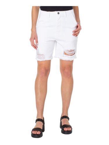 EARNEST SEWN NEW YORK Womens White Zippered Hems High Waist Shorts Juniors 27 レディース